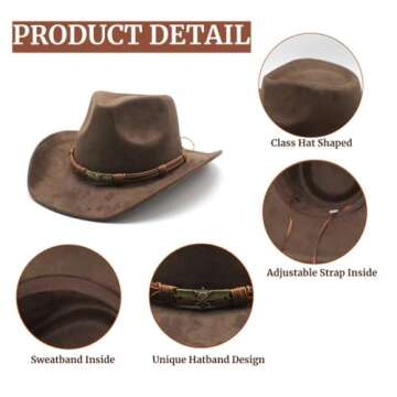 LIDHAY Cowboy Hat for Women and Men - Stylish Western Hat