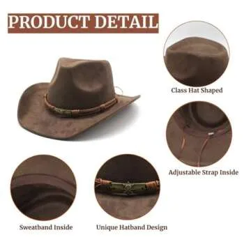 LIDHAY Cowboy Hat for Women and Men - Stylish Western Hat