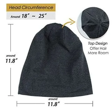 Winitas Silk Satin Lined Sleep Cap Adjustable for All Hair