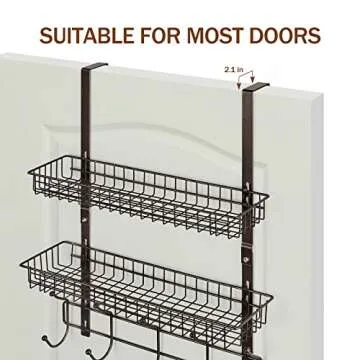 Over The Door Coat Rack with Baskets and Hooks