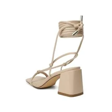Vivianly Women's Lace Up Chunky Heel Sandals - Comfort Meets Style