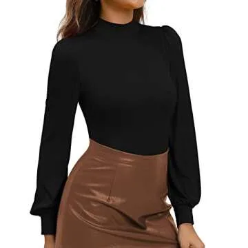 MANGOPOP Puff Sleeve Bodysuit for Effortless Elegance