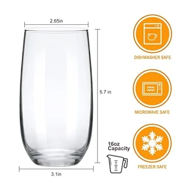 Stylish Ufrount Highball Glasses Set with Eco Straws
