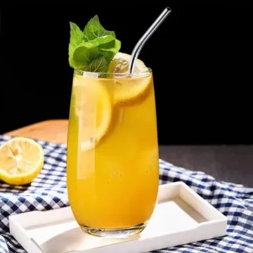 Stylish Ufrount Highball Glasses Set with Eco Straws