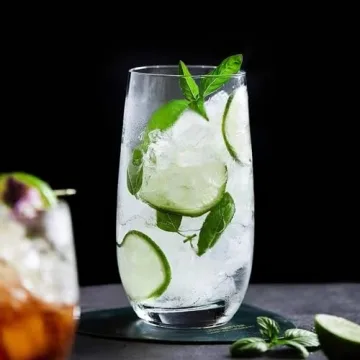 Stylish Ufrount Highball Glasses Set with Eco Straws