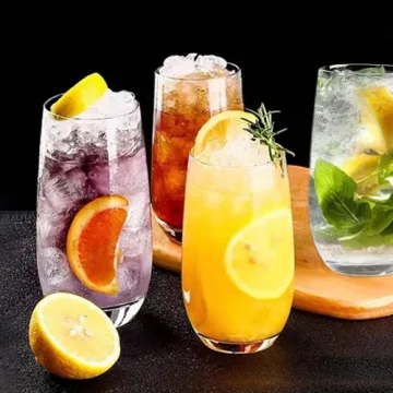 Stylish Ufrount Highball Glasses Set with Eco Straws
