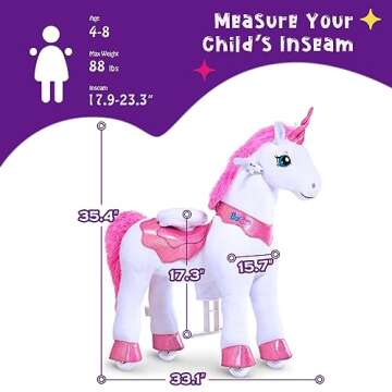 PonyCycle Unicorn Ride-on Toy for Kids 4-8 Years - Safety & Fun