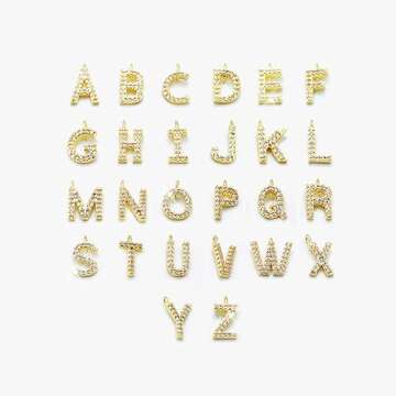 Gold Charm Necklace for Women with Initial Charms