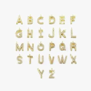Gold Charm Necklace for Women with Initial Charms