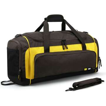 MIER Large 60L Duffel Bag with Shoe Compartment