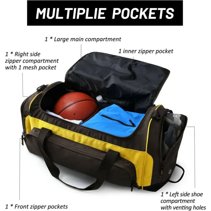 MIER Large 60L Duffel Bag with Shoe Compartment