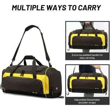 MIER Large 60L Duffel Bag with Shoe Compartment