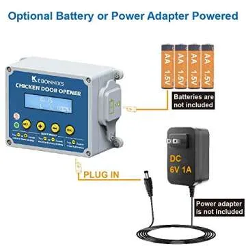 Automatic Chicken Coop Door Opener with Timer & Light Sensor, Including Aluminum Door Kit