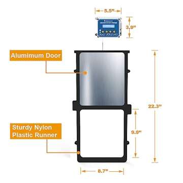 Automatic Chicken Coop Door Opener with Timer & Light Sensor, Including Aluminum Door Kit