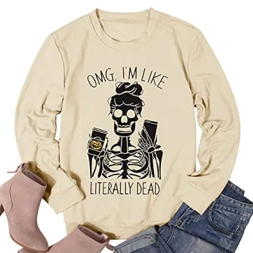 MOUSYA Halloween Skeleton Sweatshirt for Cozy Style