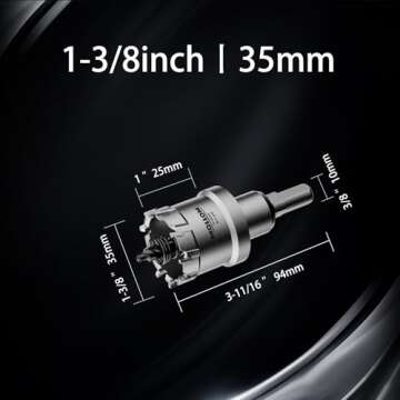 Mollom Heavy Duty Carbide Hole Saw 1-3/8'' | 35mm - Fast Cuts