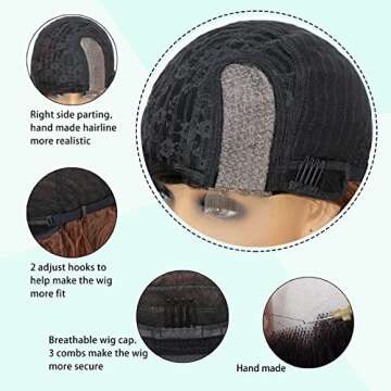 K'ryssma Ombre Auburn Wig with Dark Root Copper Red Synthetic Wigs for Women Long Wavy Natural Looking Fashion Copper Wig