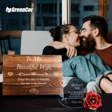 Engraved Wooden Anniversary Gift Set for Wife