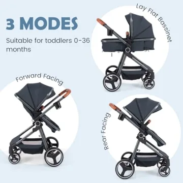 INFANS 2 in 1 Baby Stroller with Bassinet for Infant