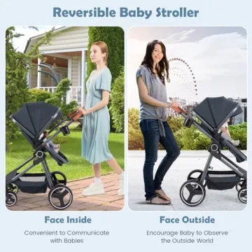 INFANS 2 in 1 Baby Stroller with Bassinet for Infant