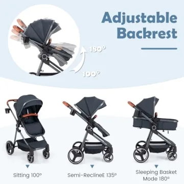 INFANS 2 in 1 Baby Stroller with Bassinet for Infant