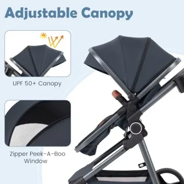 INFANS 2 in 1 Baby Stroller with Bassinet for Infant
