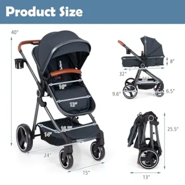 INFANS 2 in 1 Baby Stroller with Bassinet for Infant