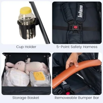 INFANS 2 in 1 Baby Stroller with Bassinet for Infant