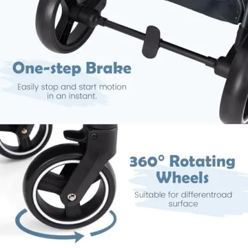 INFANS 2 in 1 Baby Stroller with Bassinet for Infant