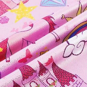 EQSJIU Girls Gymnastics Leotards With Shorts Size 6-7 Years Old Unicorn Castle Rainbow Outfits Apparel Biketard Kids Costume