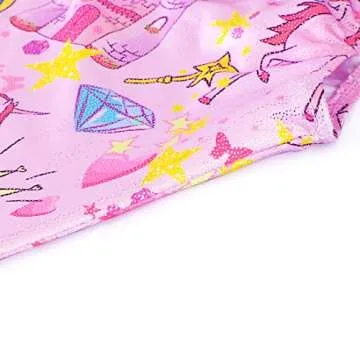 EQSJIU Girls Gymnastics Leotards With Shorts Size 6-7 Years Old Unicorn Castle Rainbow Outfits Apparel Biketard Kids Costume