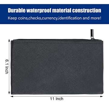 KYODOLED Cash Box with Money Tray, Combination Lock Money Safe with Security Cable and Waterproof Bag, 11.81L9.45W3.54H inch, Black X Large