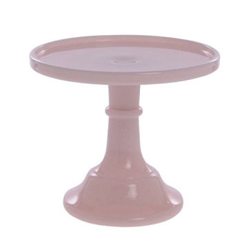 Mosser Glass 6 Inch Cake Plate in Charming Pink