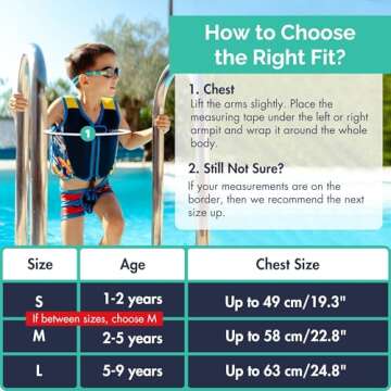 Limmys Premium Toddler Swim Vest - Toddler floaties, and Buoyancy Swimming Aid - Modern Design Swimming Vest for Boys, Girls and Babies - Drawstring Bag Included