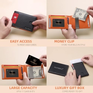 RUNBOX Slim Wallets for Men - Minimalist Design