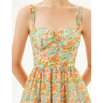 Women Floral Maxi Dress Tiered Hem Lined Dress Flower Girl Dress Summer Ruched Cami Dress Backless Maxi Dress for Women