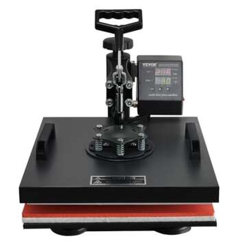VEVOR 15x15 Heat Press Machine with Hat Press, 360° Swing Away Digital Tshirt Press Machine, Clamsh...