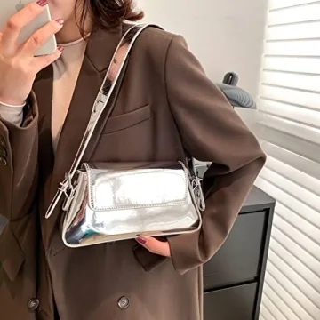 Trendy Y2k Silver Hobo Purse for Stylish Women