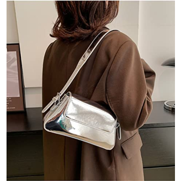 Trendy Y2k Silver Hobo Purse for Stylish Women