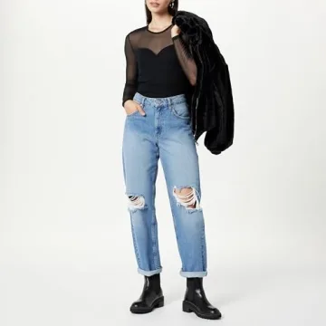 The Drop Women's Martina Sweetheart Mesh Top, Black, S