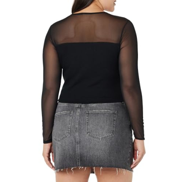 The Drop Women's Martina Sweetheart Mesh Top, Black, S