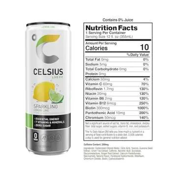 CELSIUS Sparkling Lemon Lime Energy Drink – 200mg Caffeine