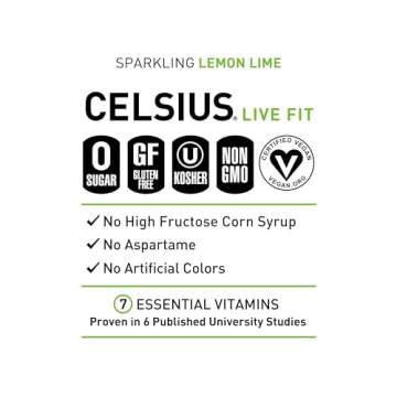 CELSIUS Sparkling Lemon Lime Energy Drink – 200mg Caffeine