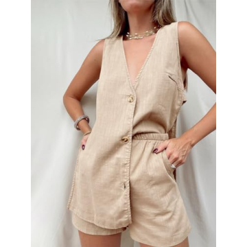 Tankaneo Summer Two Piece Casual Shorts Set for Women