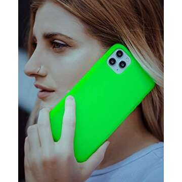 FELONY CASE – iPhone 13 Pro Max Case – Neon Green Silicone Phone Cover, Liquid Silicone with Anti-Scratch Microfiber Lining, 360° Shockproof Protective Case Designed for Apple iPhone 13 Pro Max