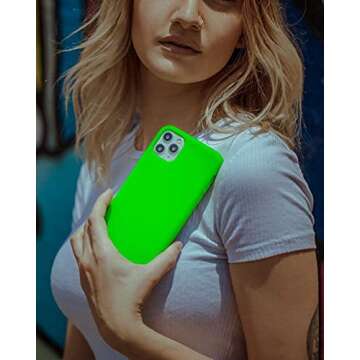 FELONY CASE – iPhone 13 Pro Max Case – Neon Green Silicone Phone Cover, Liquid Silicone with Anti-Scratch Microfiber Lining, 360° Shockproof Protective Case Designed for Apple iPhone 13 Pro Max
