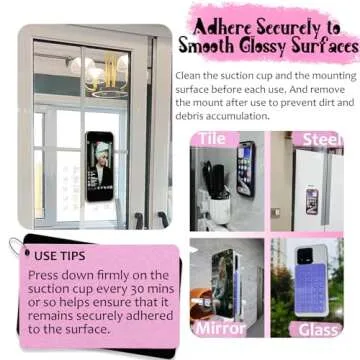 AZXYI 2 Pack Silicone Suction Cup Phone Case Mount Double Sided, Non Slip Phone Accessories for Cellphone, Hands-Free Strong Grip Silicon Phone Holder for Selfies and Videos (Light Pink)