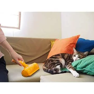 Nado care Pet Hair Remover Roller - Lint Roller for pet Hair - Self Cleaning Dog & Cat Hair Remover - Remove Dog, Cat Hair from Furniture, Carpets, Bedding, Clothing and More.