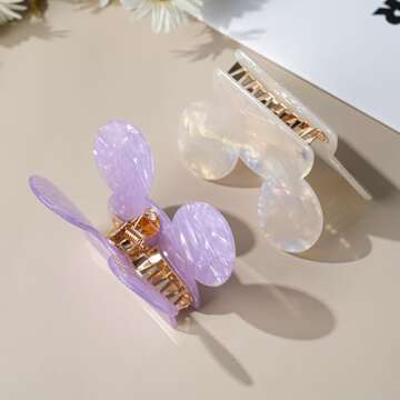 Cute Mouse Ears Hair Claw Clips for Women and Girls