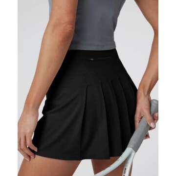 QUEENIEKE Women Golf Skorts Pleated Tennis Skirts with Pockets Shorts Running Skirt 80322